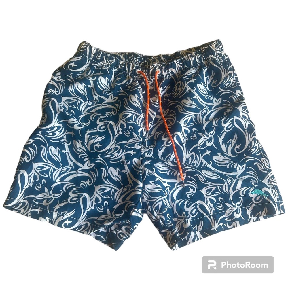 Tommy Bahama Relax Mens Swim Trunks medium navy Blue Bathing Suit Shorts Lined